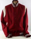 MAROON & WHITE 3XL FELT MOVIE PROP VARSITY JACKET