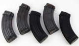 LOT OF 5 STEEL AK47 MAGAZINES 30 RDS 7.62 X 39 MM