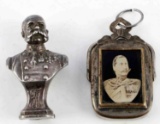 800 SILVER MINIATURE KAISER WILHELM BUST AND STAMP