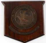 1907 AWARD BRONZE PLAQUE AMERICAN TITLE ASSOC.