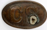 CIVIL WAR CS BELT PLATE WITH LODGED BULLET