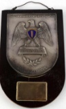 US ARMY SPORTS TROPHY TENNIS MATCH PLAQUE 1956