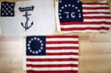 LOT OF 3 SMALL FLAGS REPRESENTING USA MILITARY