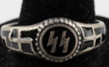 GERMAN WWII THIRD REICH SS RUNES SILVER RING