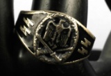 GERMAN WWII THIRD REICH WAFFEN SS SILVER RING