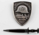 WWII GERMAN THIRD REICH LOT OF 2 PINS NURNBERG