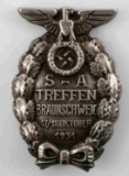 WWII GERMAN REICH NSDAP SA TREFFEN BADGE NAMED