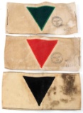 LOT OF 3 WWII GERMAN CONCENTRATION CAMP ARMBANDS