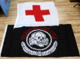WWII GERMAN WAFFEN SS FLAG & RED CROSS FLAG