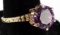 2.5 CARAT ROUND AMETHYST 14K YELLOW GOLD RING