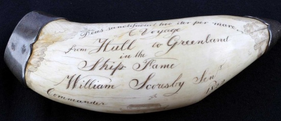 WHALE TOOTH SCRIMSHAW A VOYAGE HULL TO GREENLAND