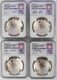 4 BASEBALL HALL OF FAME PF70 NGC SILVER DOLLAR LOT