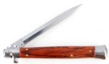 ITALIAN MADE AKC SWITCHBLADE KNIFE RED OAK WOOD