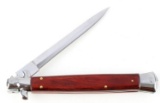 ITALIAN MADE AKC SWITCHBLADE KNIFE RED OAK WOOD