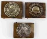 3 WWI IMPERIAL GERMAN BELT BUCKLES 1 VETERAN