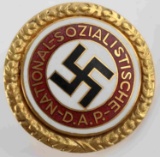 HEINRICH HIMMLER NUMBERED NSDAP PARTY PIN 18K GOLD