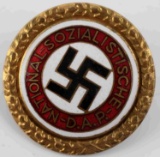 WWII GERMAN THIRD REICH NSDAP GOLD PARTY BADGE