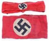 2 WIII GERMAN THIRD REICH NATIONAL PARTY ARMBANDS
