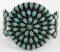 VINTAGE ZUNI CLUSTER TURQUOISE STERLING CUFF