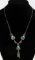 NAVAJO STERLING SILVER CORAL & TURQUOISE NECKLACE