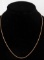 14K ROSE GOLD ROPE CHAIN 20 INCH 1 MM NECKLACE