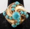 ANTIQUE 14K YELLOW GOLD TURQUOISE CONVERTIBLE RING