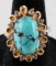6.4 CT EGYPTIAN TURQUOISE 18K YELLOW GOLD RING
