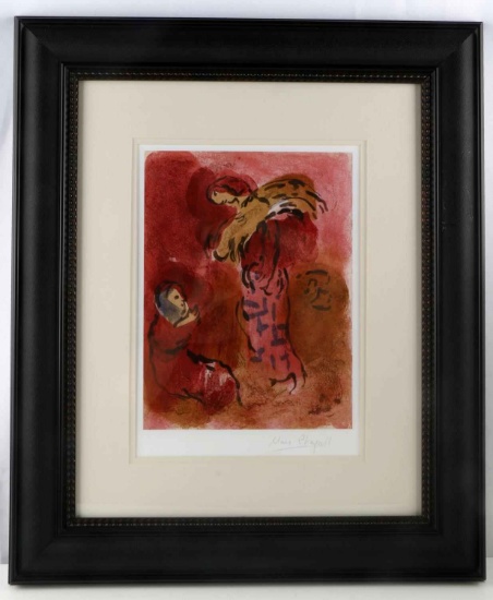 MARC CHAGALL SIGNED RUTH GLEANING ILLUSTRATION