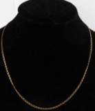 20 INCH 14K YELLOW GOLD CURB LINK CHAI NECKLACE