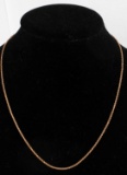 14K ROSE GOLD ROPE CHAIN 20 INCH 1 MM NECKLACE