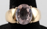 14KT GOLD WITH MORGANITE SOLITAIRE RING 1.6 TCW