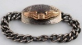 NAMED WWII AIR FORCE ID BRACELET 10K GOLD & SILVER