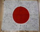 WWII JAPANESE MEATBALL FLAG BRING BACK CREW SIGNED