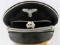WWII GERMAN ALLGEMEINE SS OFFICERS VISOR CAP BLACK