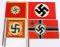 4 WWII GERMAN THIRD REICH PARADE NSDAP RALLY FLAGS