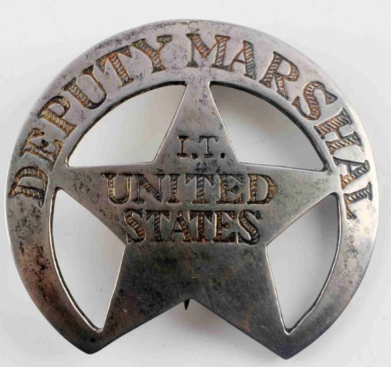 OLD WEST US INDIAN TERRITORY MARSHAL LAW BADGE