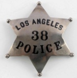 OBSOLETE LOS ANGELES POLICE BADGE NUMBERED 38