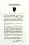 WWII D DAY ALLIED EXPEDITIONARY EISENHOWER LETTER