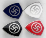 4 WWII GERMAN NSDAP SHIELD PARTY LAPEL BADGES