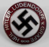WWII GERMAN HEIL HITLER PARTY LAPEL BADGE