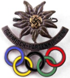 WWII GERMAN THIRD REICH 1936 WINTER OLYMPICS BADGE