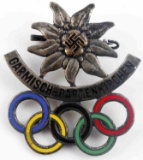 WWII GERMAN THIRD REICH 1936 WINTER OLYMPICS BADGE