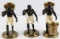 3 BLACKAMOOR NUBIAN MALE FIGURINES W BASKETS