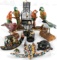 BIRD SNAIL TURTLE FIGURINES AND 2 PARROT JEWEL BOX