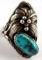 HOSKIE IHMSS STERLING TURQUOISE RING NAVAJO NATIVE