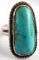 16.12 CARAT TURQUOISE STERLING NAVAJO RING