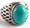 9.39 CARAT SLEEPING BEAUTY TURQUOISE STERLING RING
