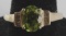 10KT GOLD DIAMOND AND I CT PERIDOT RING SIZE 7