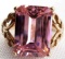 10KT GOLD AND PINK TOURMALINE GEMSTONE RING