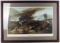 THE DEFENSE OF RORKES DRIFT 1879 LITHOGRAPH FRAMED